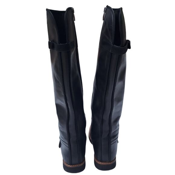 Franco Sarto CUTLER Knee High Riding Boot Tall Equestrian Black Leather Size 8 - Picture 3 of 12